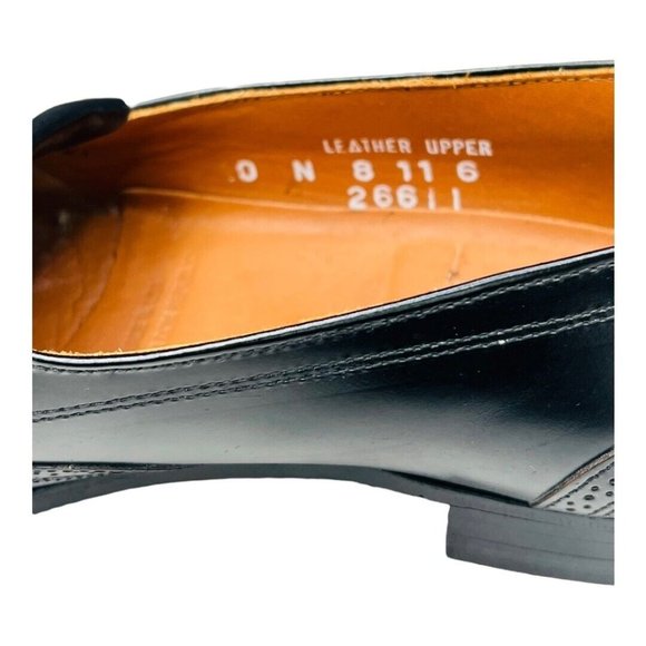 Bostonian Evanston Black Leather Brogue Wingtip Kiltie Tassels Shoes Men size 10 - Picture 8 of 12